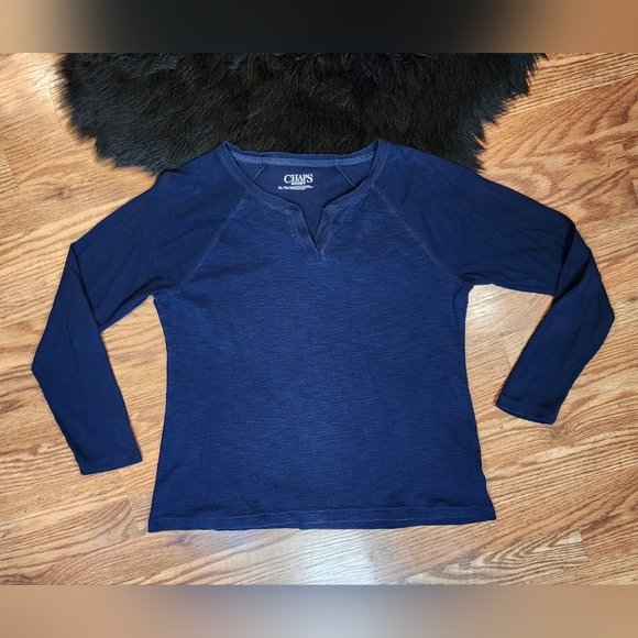 Chaps Tops - Chaps Sport Navy Blue Long Sleeve Tee Women's Size XL